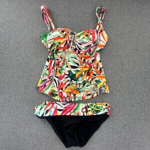 La Blanca 2 Piece Swimsuit Tankini Size 8 Bottoms Size‎ 4 Adjustable Straps